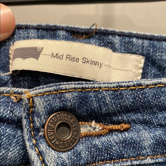 Levi's Blue Mid Rise Skinny Jeans Size 10 - Picture 2 of 6